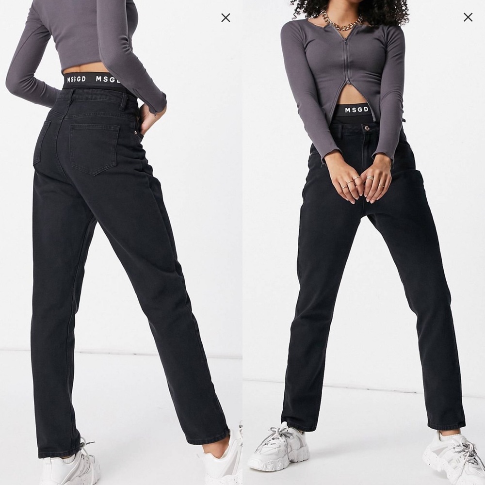 Black jean, size US2, 70% Cotton, 30% Polyester. Soft and comfortable.